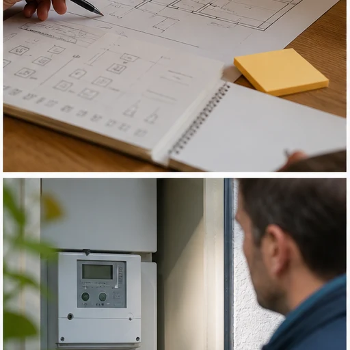 Propriétaires et conseiller observent une maison avant une étude solaire